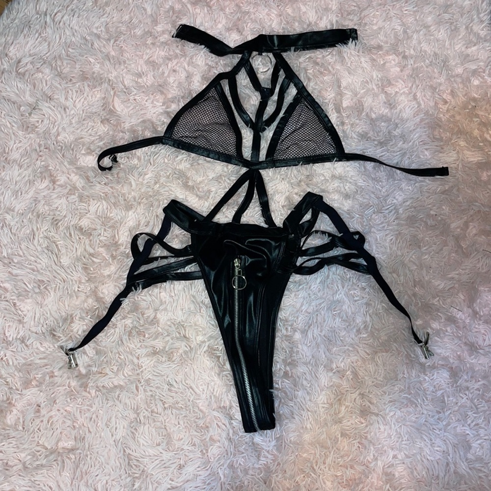 Black bondage lingerie